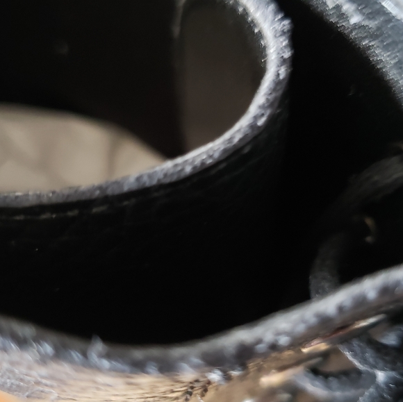 Leather Laced Combat Boot SIZE 9 black - Picture 7 of 10